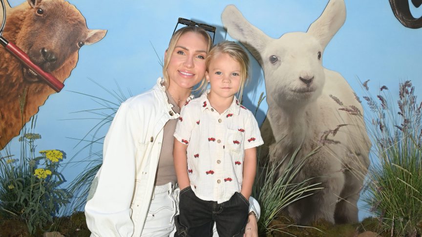 Sharna Burgess and Zane at "The Sheep Detectives" Mother's Day Brunch earlier this year.