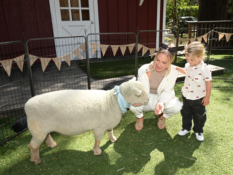 Sharna Burgess and Zane at "The Sheep Detectives" Mother's Day Brunch earlier this year.