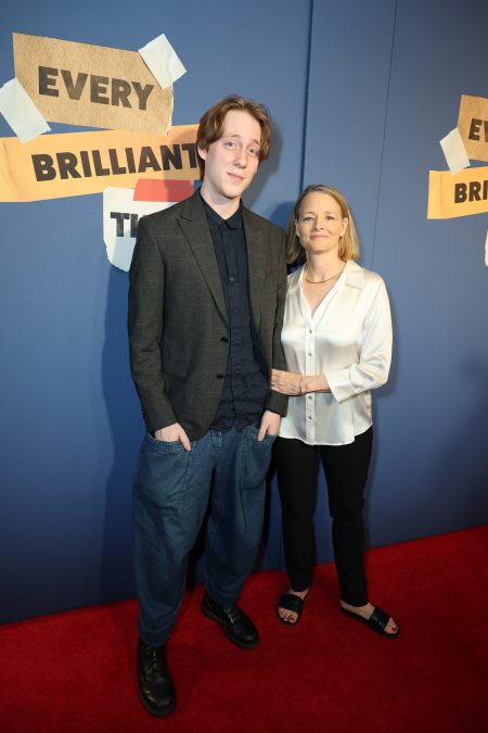 Charlie B. Foster and Jodie Foster at "Every Brilliant Thing" opening night.