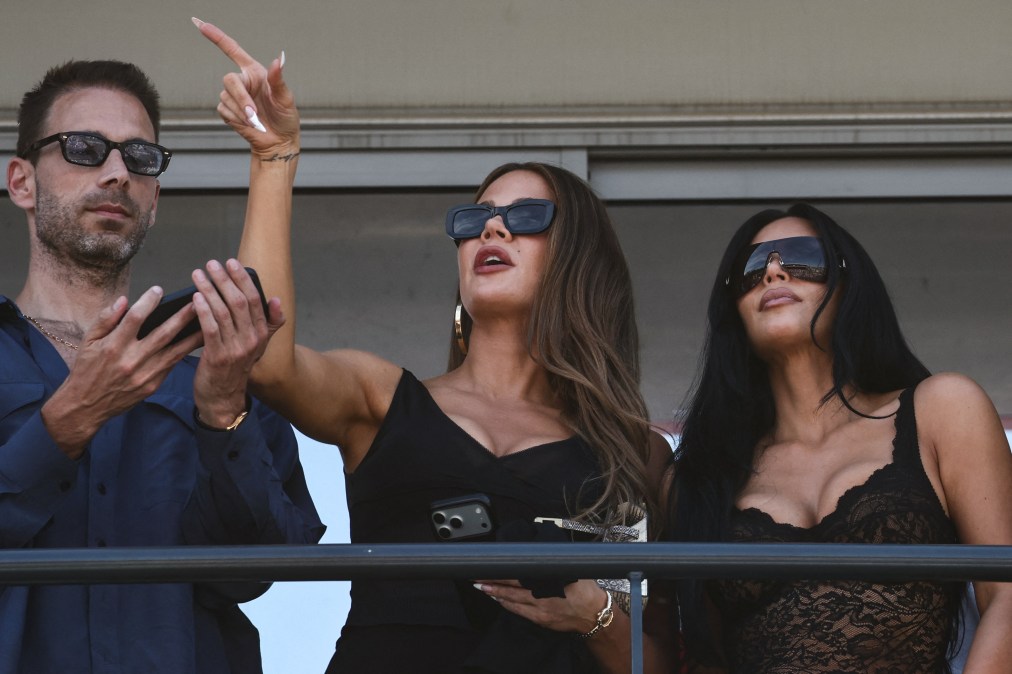 Kim and Khloe Kardashian attending the Monaco Grand Prix to support Lewis Hamilton