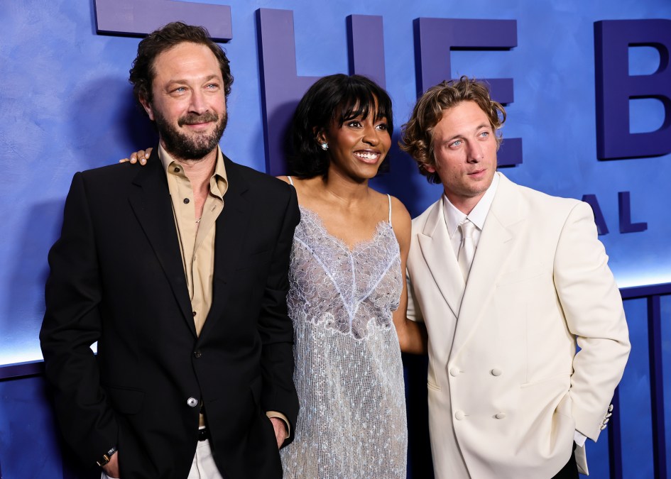 The Bear cast group portrait shot at the official FX final season premiere event.