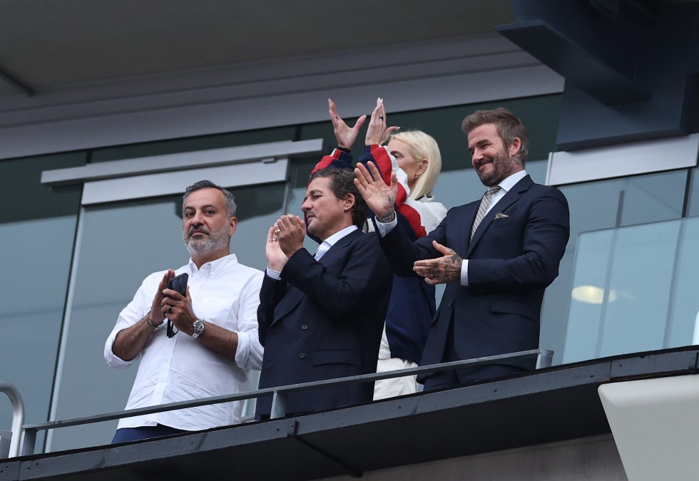 David Beckham at the England vs Panama match at the 2026 FIFA World Cup.