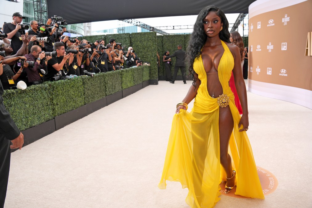 Olandria Carthen on the 2026 BET Awards red carpet.