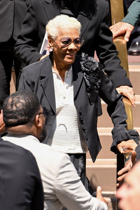 Dionne Warwick attends the funeral of Clive Davis