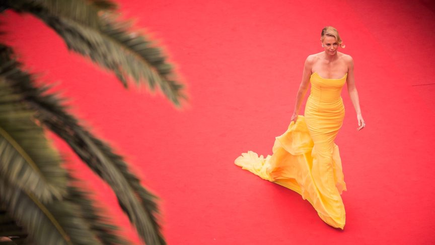 Charlize Theron at the premiere of "Mad Max: Fury Road" at the 68th Cannes Film Festival in 2015.