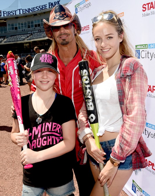 Bret Michaels with daughters Jorja Sychak and Raine Sychak.