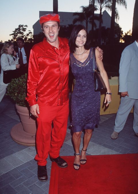 David Arquette and Courteney Cox at the premiere of "Snake Eyes" in 1998.
