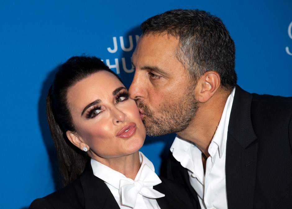 Kyle Richards (L) and Mauricio Umansky attend "American Woman" Premiere Party at Chateau Marmont on May 31, 2018, in Los Angeles