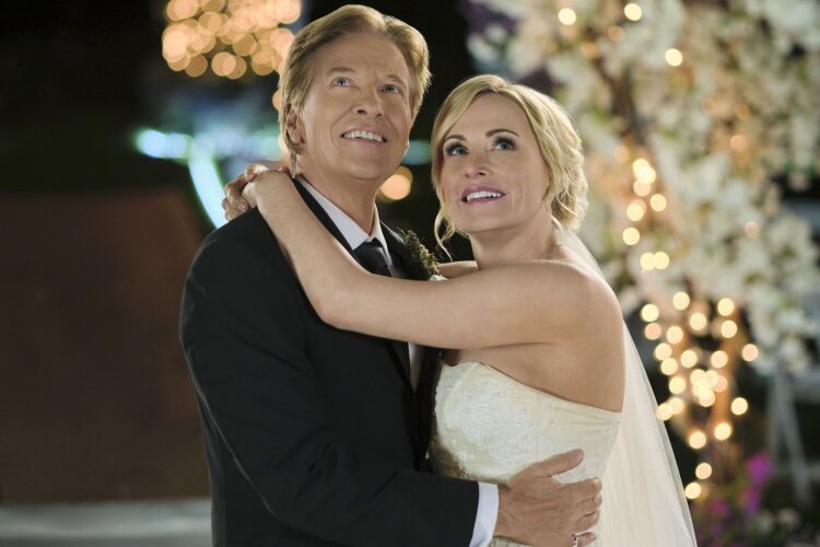 Jack Wagner and Josie Bissett in Hallmark's "Sealed With a Kiss: Wedding March 6"