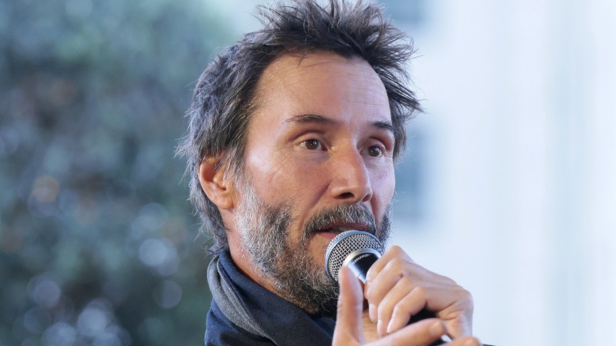 Keanu Reeves onstage with Dogstar