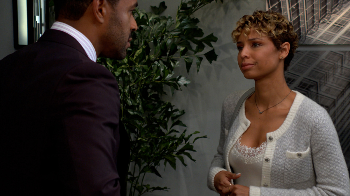 Sean Dominic and Brytini Sarpy as Nate and Elena on The Young and the Restless