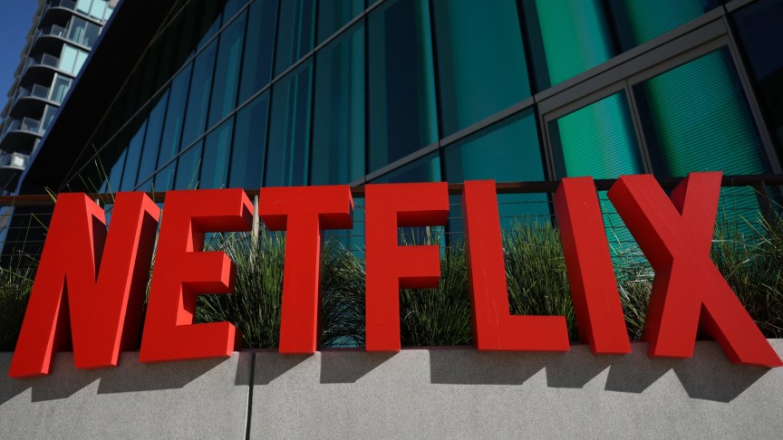 Netflix logo outside a building
