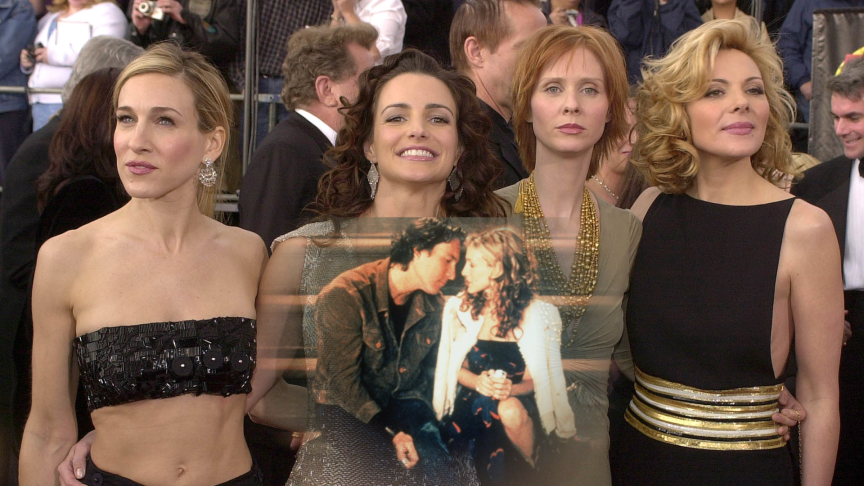Sarah Jessica Parker, Kristin Davis, Cynthia Nixon, Kim Cattrall and John Corbett