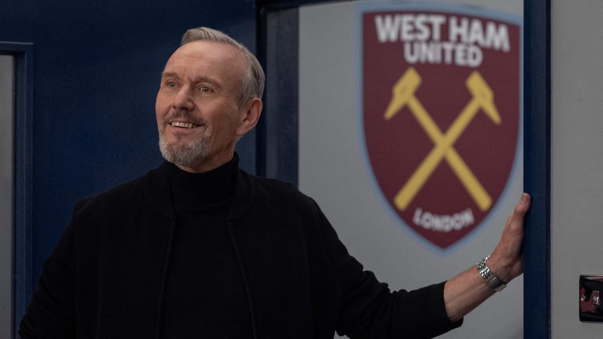Anthony Head as Rupert Mannion on the set of "Ted Lasso."