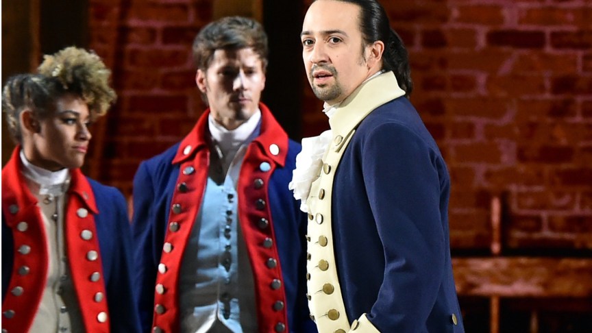 Ariana DeBose, Thayne Jasperson and Lin-Manuel Miranda