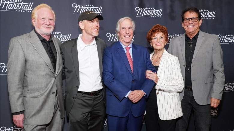 The cast of 'Happy Days' including Don Most, Ron Howard, Henry Winkler, Marion Ross, and Anson Williams.