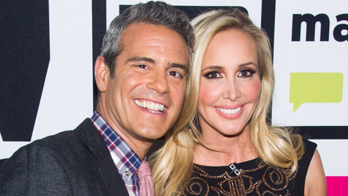 Andy Cohen and Shannon Beador pose together at a Bravo event.