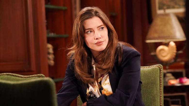 Steffy Forrester sitting at a table