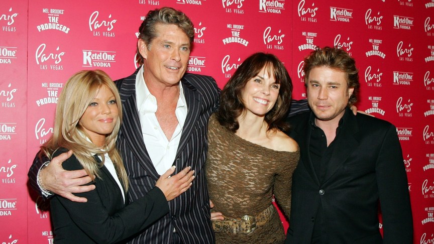 Donna D'Errico, David Hasselhoff, Alexandra Paul and Jaason Simmons attend a Baywatch event