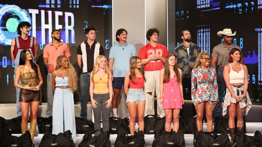 The cast of 'Big Brother 28' stand on stage for premiere night.