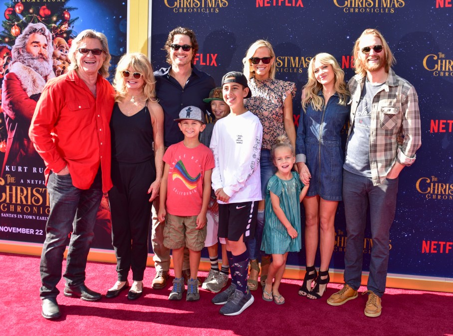 Wyatt Russell with family members including Kurt Russell, Goldie Hawn and Oliver Hudson