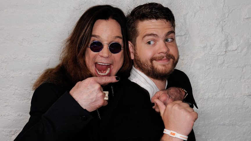 Ozzy Osbourne and his son, producer Jack Osbourne, visit the Tribeca Film Festival 2011 portrait studio.