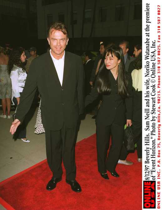 CA. Sam Neill and his wife, Noriko Watanabe 