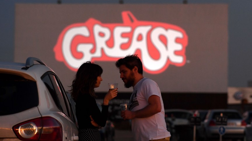 Grease movie title at drive-in