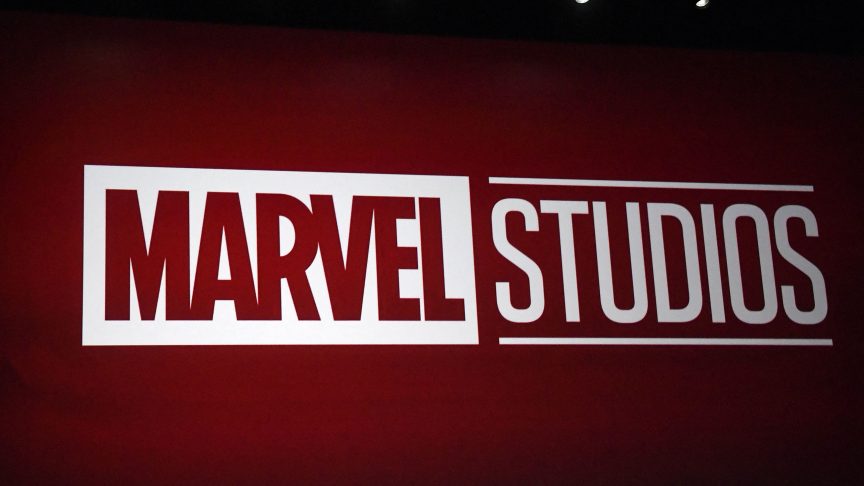 The Marvel Studios logo projected on a screen