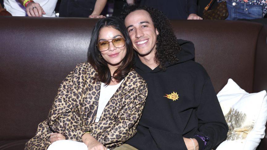 Vanessa Hudgens and Cole Tucker smiling