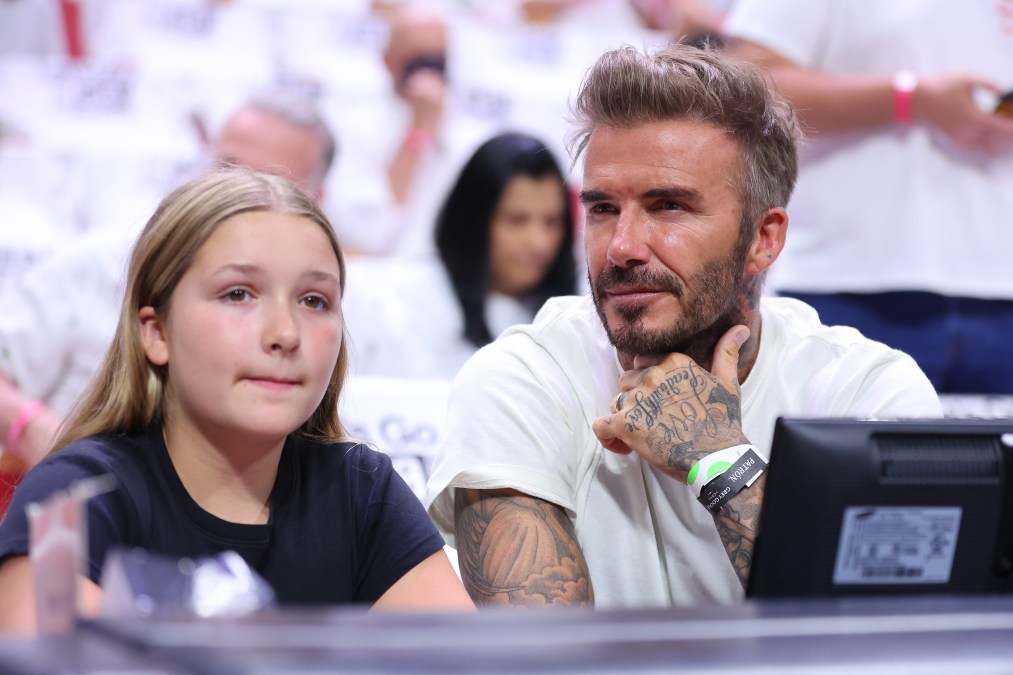Harper and David Beckham in 2022.