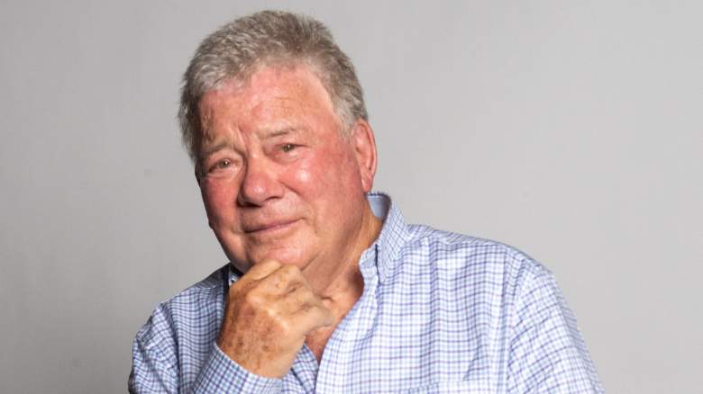William Shatner posing for a portrait.
