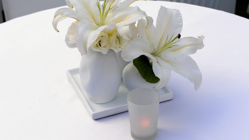 Lillies and candle for Joby Baker.