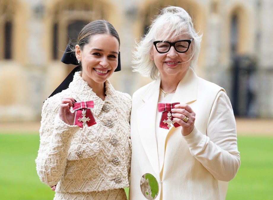 Emilia Clarke with her mother Jennifer Clarke.
