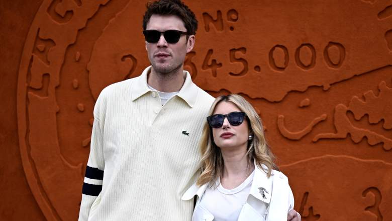 US Actress Emma Roberts (R) and Cody John pose for a photocall ahead of the presentation of creations by Lacoste for the Women Ready-to-wear Fall-Winter 2024/2025 collection as part of the Paris Fashion Week, in Paris on March 5, 2024.