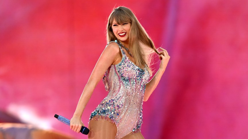 Taylor Swift performing during the Eras tour.