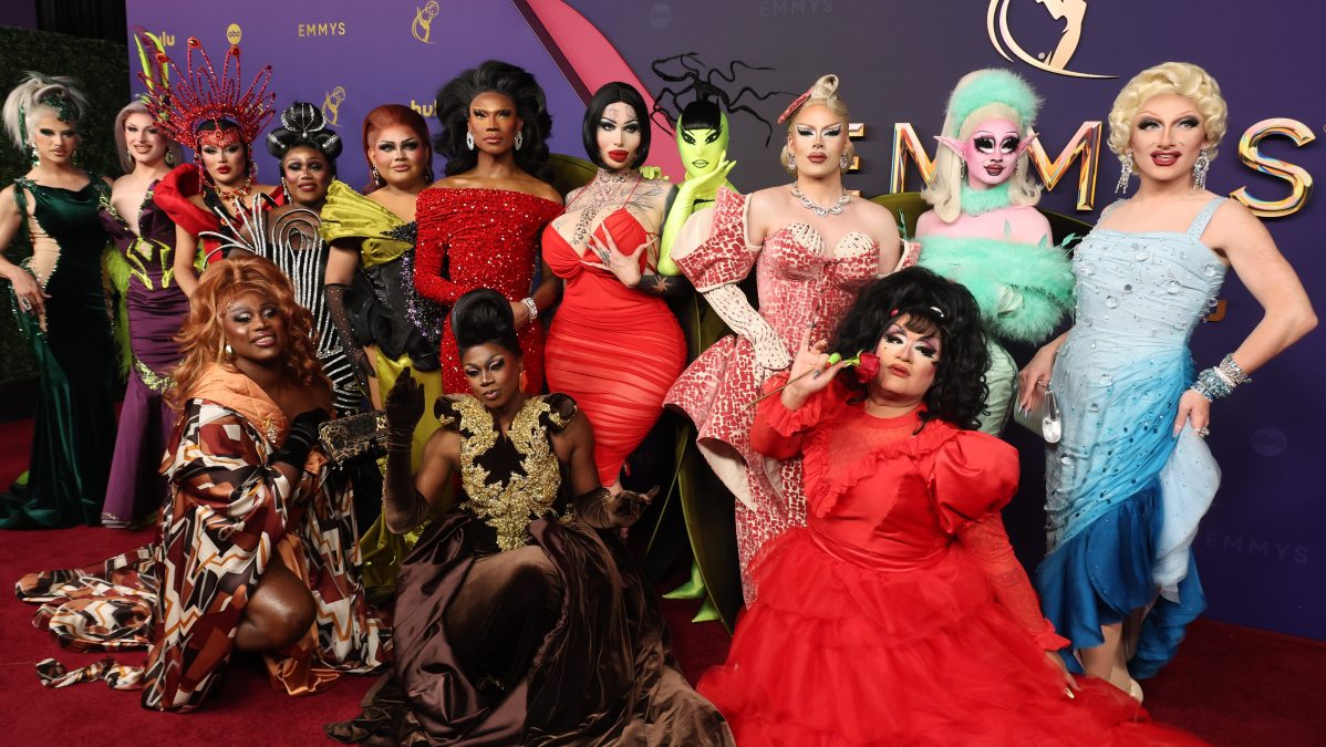 Mirage, Amanda Tori Meating, Morphine Love Dion, Sapphira Cristál, Mhi'ya Iman Le'Paige, Geneva Karr, Hershii LiqCour-Jeté, Xunami Muse, Plane Jane, Nymphia Wind, Q, Megami, Dawn and Plasma attend the 76th Primetime Emmy Awards at Peacock Theater on September 15, 2024 in Los Angeles, California. 