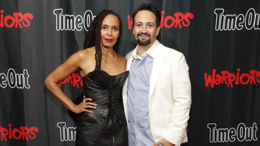 Eisa Davis and Lin-Manuel Miranda at Warriors album launch