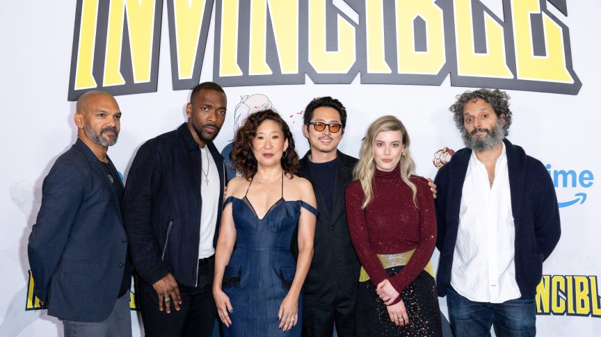 The cast of Invincible at the premiere of Season 3 of Invincible.