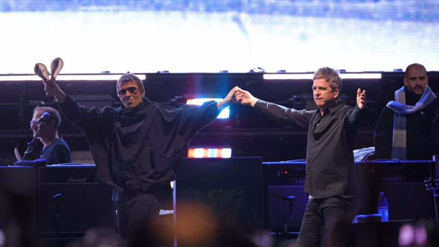 Oasis unseats The Beatles for the bestselling album ever on the U.K. charts.
