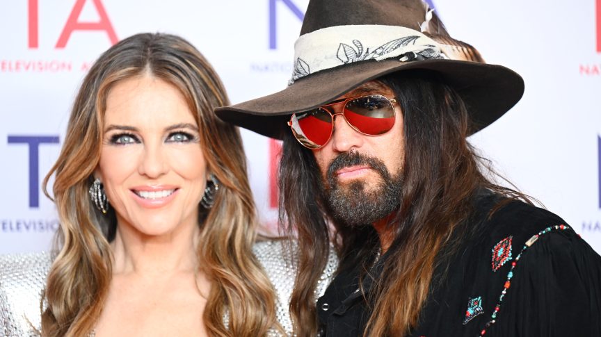 Elizabeth Hurley and Billy Ray Cyrus.
