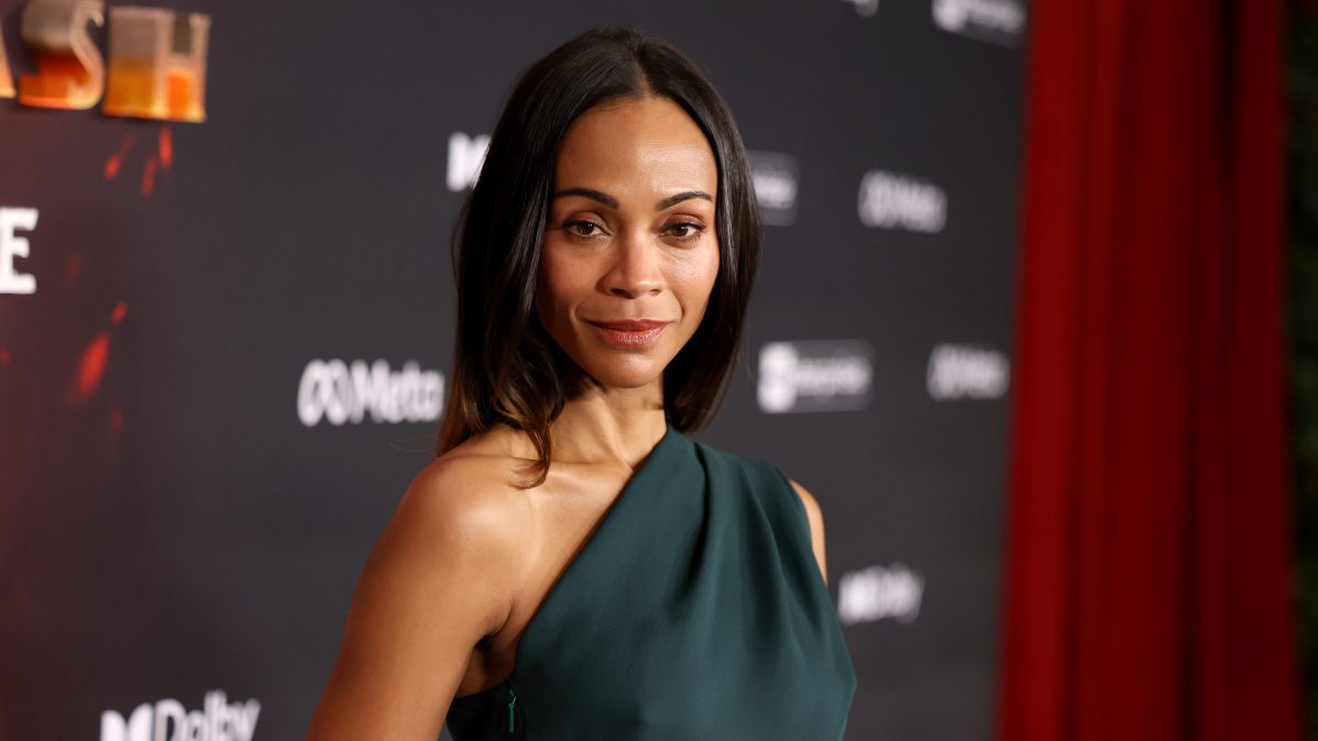 Zoe Saldaña attends the world premiere of 20th Century Studios "Avatar: Fire and Ash"