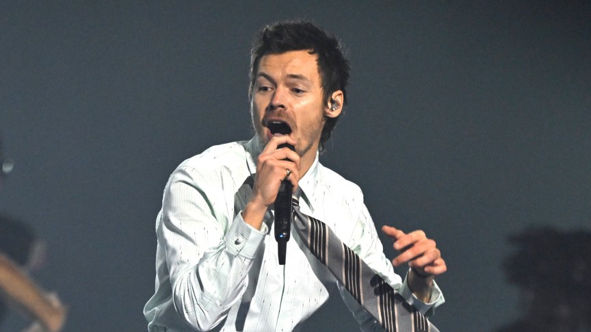 Harry Styles performing at the 2026 Brit Awards