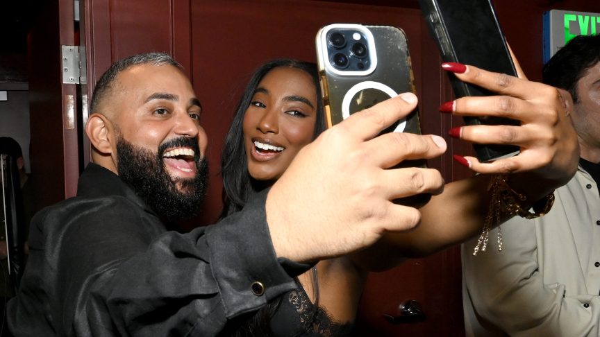 Yam Yam Arocho taking a selfie with Taylor Hale