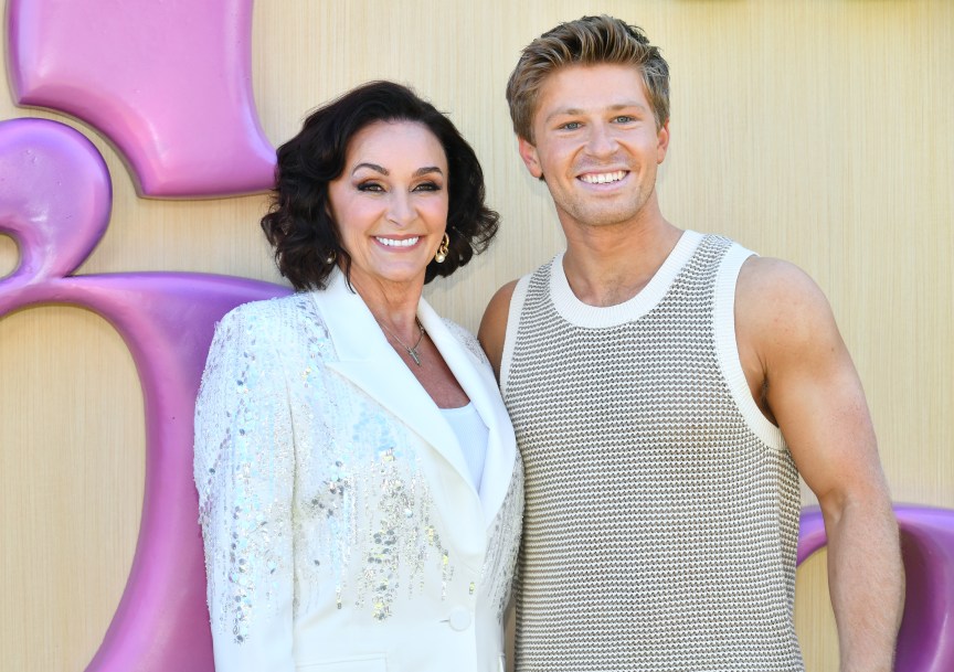 Shirley Ballas and Robert Irwin attend Hulu's Get Real House at Casa Lago on April 22, 2026 in Beverly Hills, California.