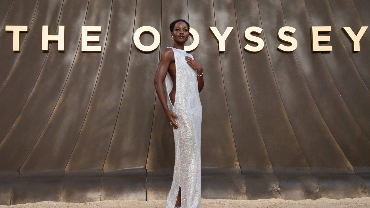 Lupita Nyong'o attends 'The Odyssey' London Premiere at Odeon Luxe Leicester Square on July 06, 2026 in London, England.