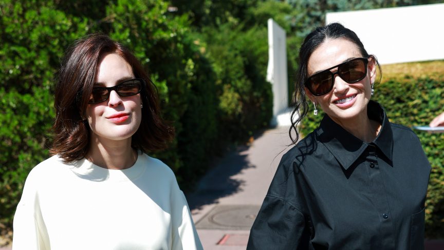Tallulah Willis and Demi Moore.