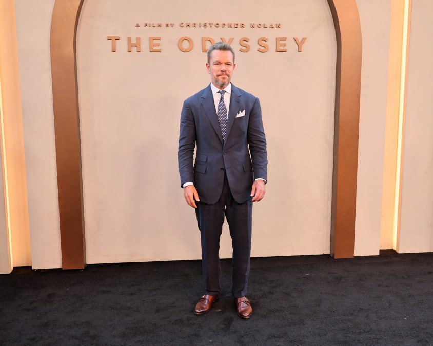 Matt Damon looking lean at the premiere of "The Odyssey."