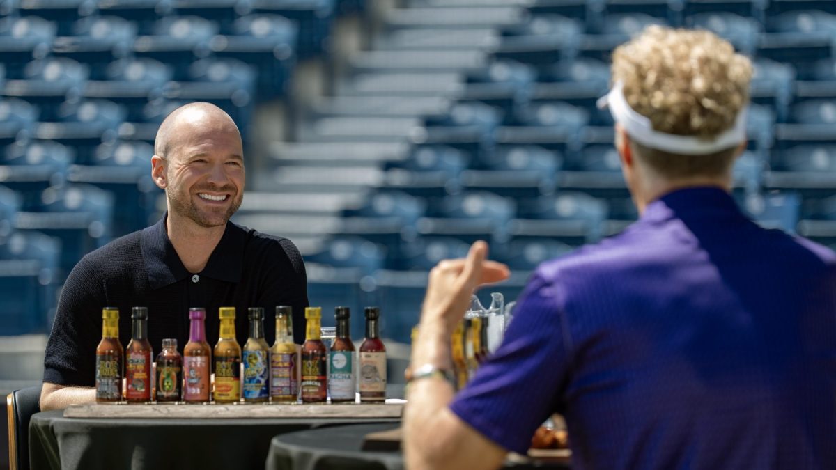 Sean Evans interviewing Will Ferrell for 'Hot Ones: Extra Heat'