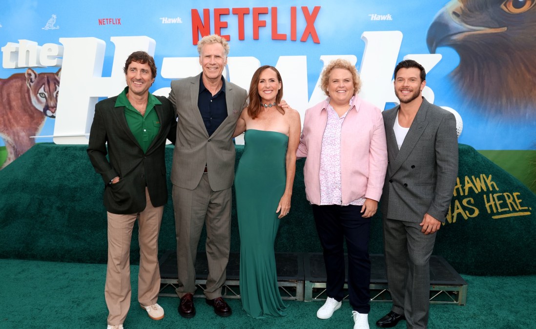(L-R) Luke Wilson, Will Ferrell, Molly Shannon, Fortune Feimster and Jimmy Tatro attend 'The Hawk' premiere at Westwood Regency Village Theater on July 09, 2026 in Los Angeles, California. 